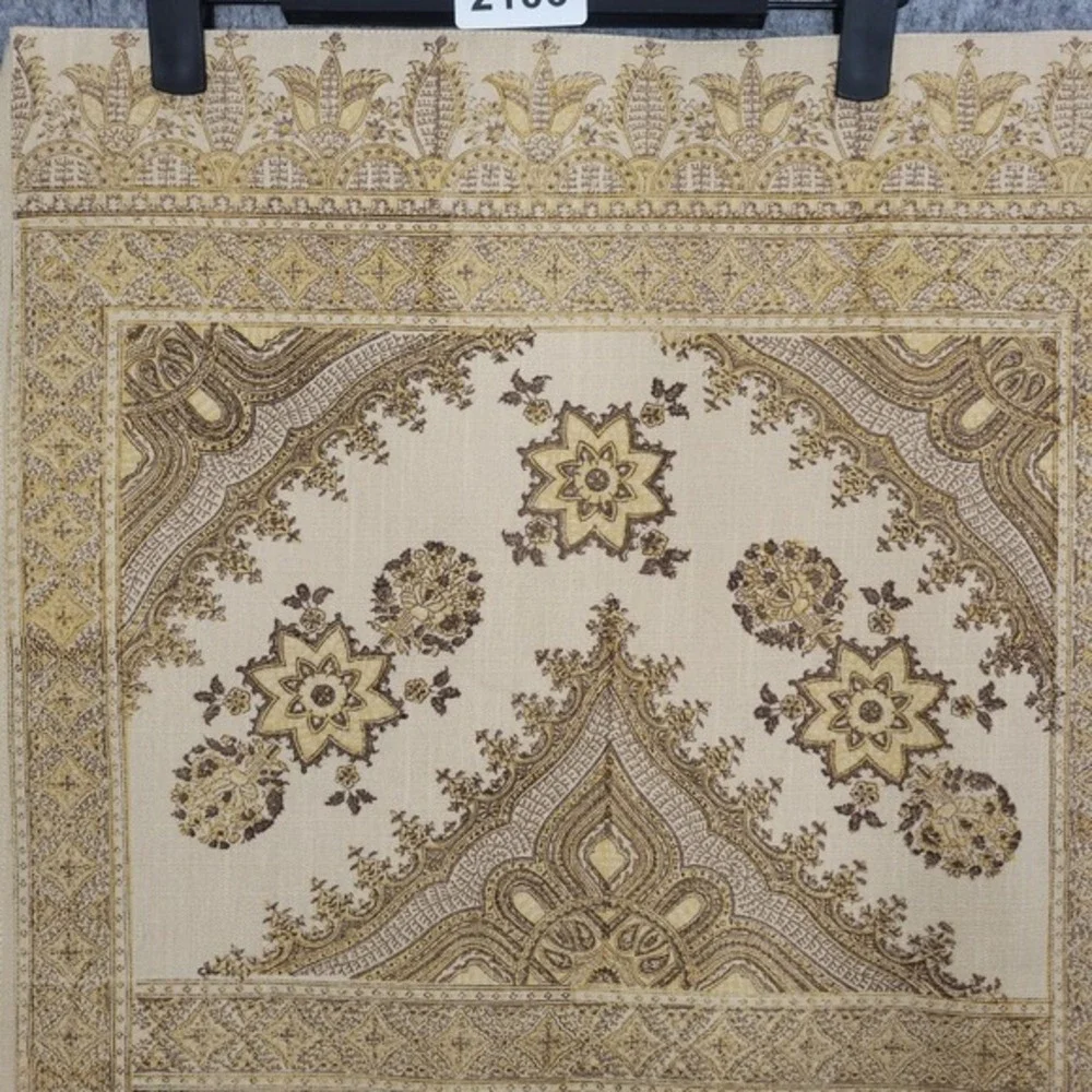 Pottery Barn Table Runner Tan Gold Brown‎ Medallion Paisley Cotton Farmhouse 90